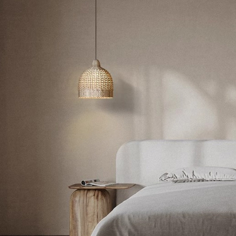 Dining Room Chandelier Retro Wooden Rattan Lamps | Tea Room Bedroom Lighting