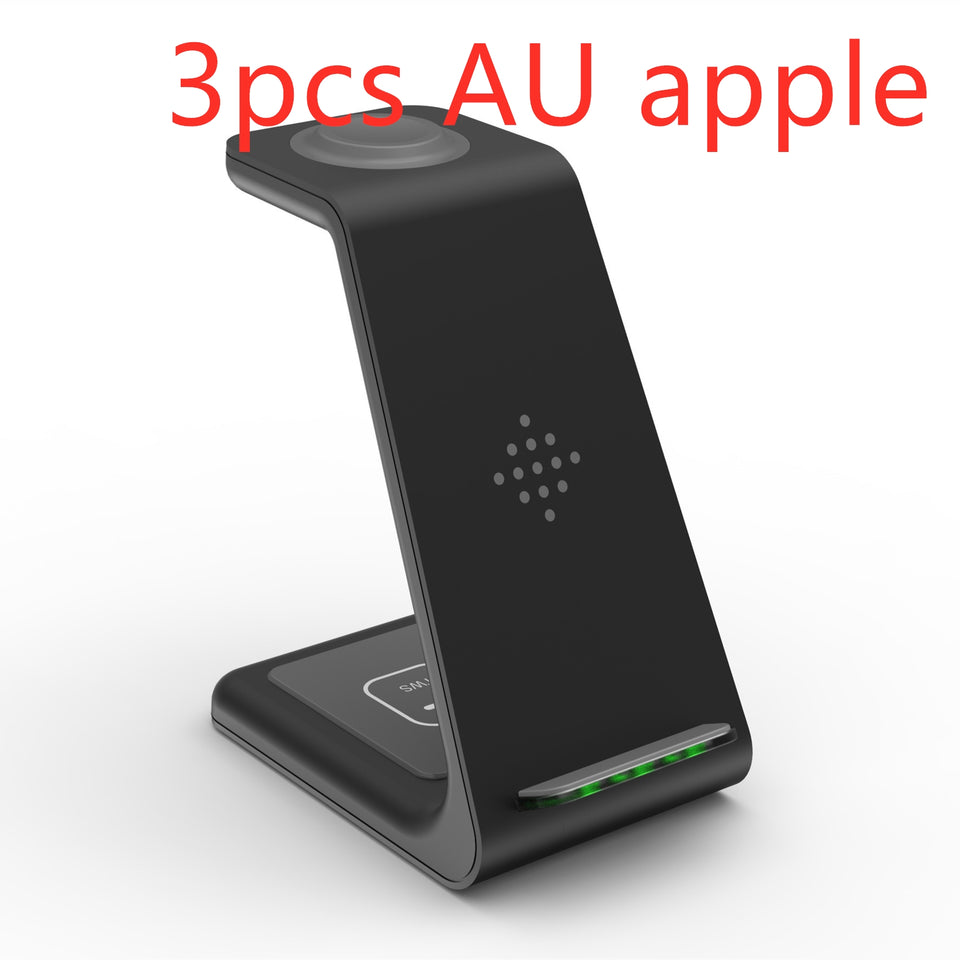 3-in-1 Fast Charging Station Wireless Charger Stand | Quick Charge Dock