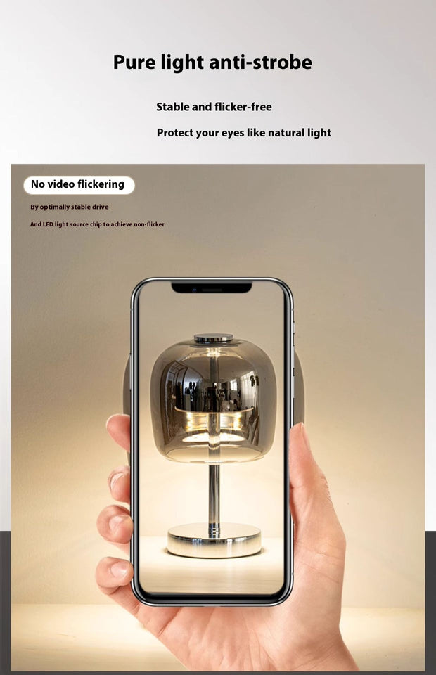 Decorative Table Lamp Glass Nordic Bedside Bar Ambience Light | USB 1350g
