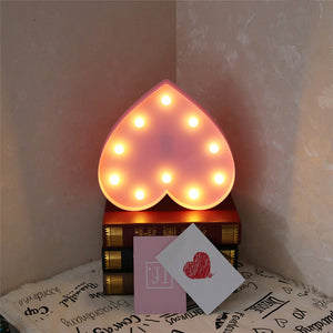Romantic 3D Love Heart Marquee Letter LED Night Lamp | Indoor Decor 400g