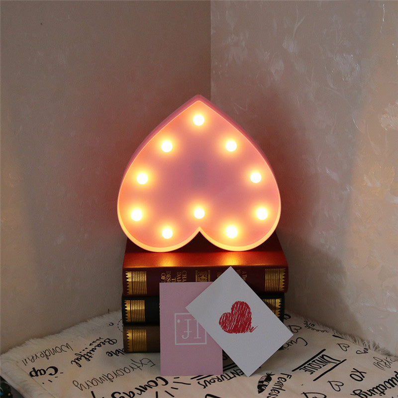 Romantic 3D Love Heart Marquee Letter LED Night Lamp | Indoor Decor 400g