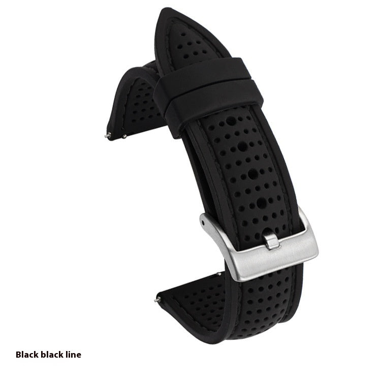 Watch Band With Line Silicone Strap | Durable Silicone Watch Band 40g