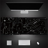 Industrial Style Tech Oversized Keyboard Mouse Desk Pad | Gaming Mat 520g