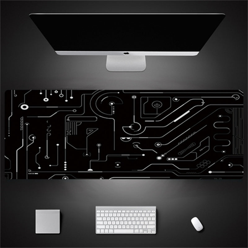 Industrial Style Tech Oversized Keyboard Mouse Desk Pad | Gaming Mat 520g