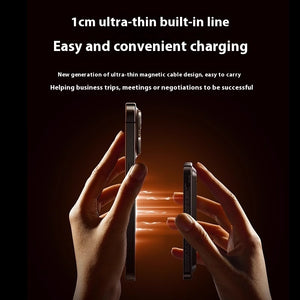 Transparent Bracket Magnetic Suction Power Bank with Cable | 266g Portable