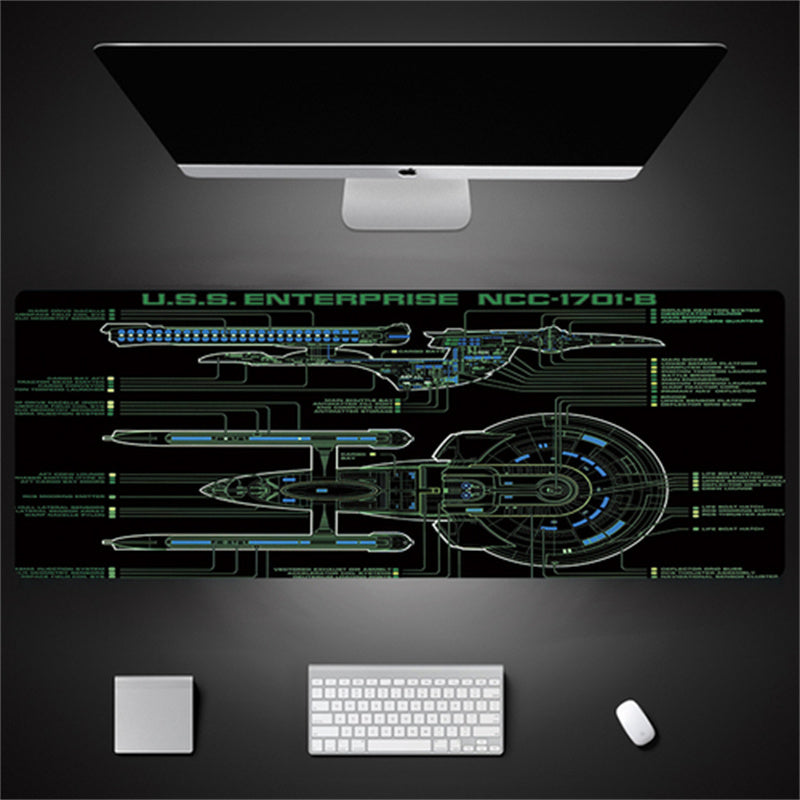 Industrial Style Tech Oversized Keyboard Mouse Desk Pad | Gaming Mat 520g