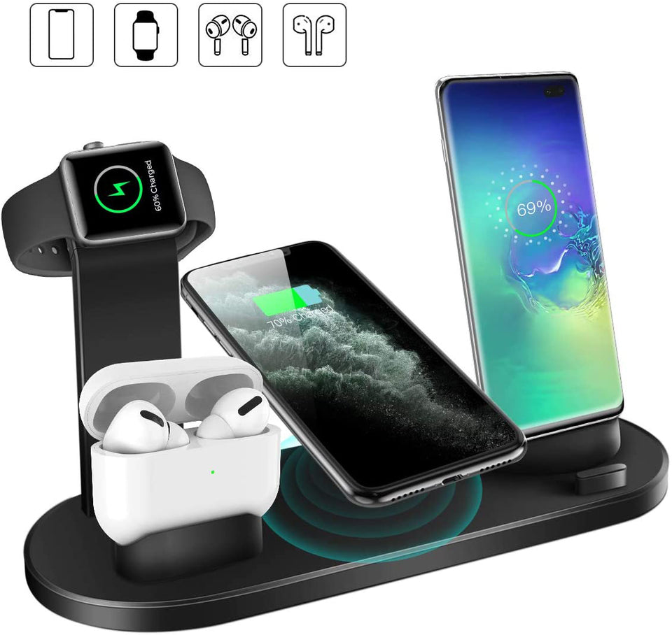 4-in-1 Wireless Charging Station for Apple Watch iPhone AirPods | Fast Charger