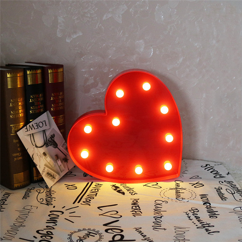 Romantic 3D Love Heart Marquee Letter LED Night Lamp | Indoor Decor 400g
