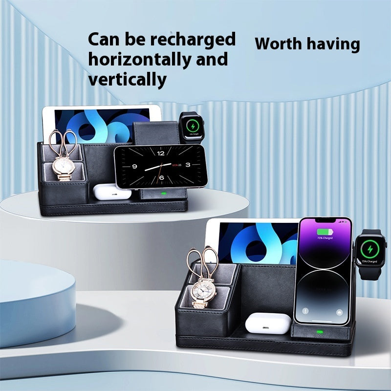 3-in-1 Wireless Charger Stand Charging Station Storage Box | 15W Fast Charge
