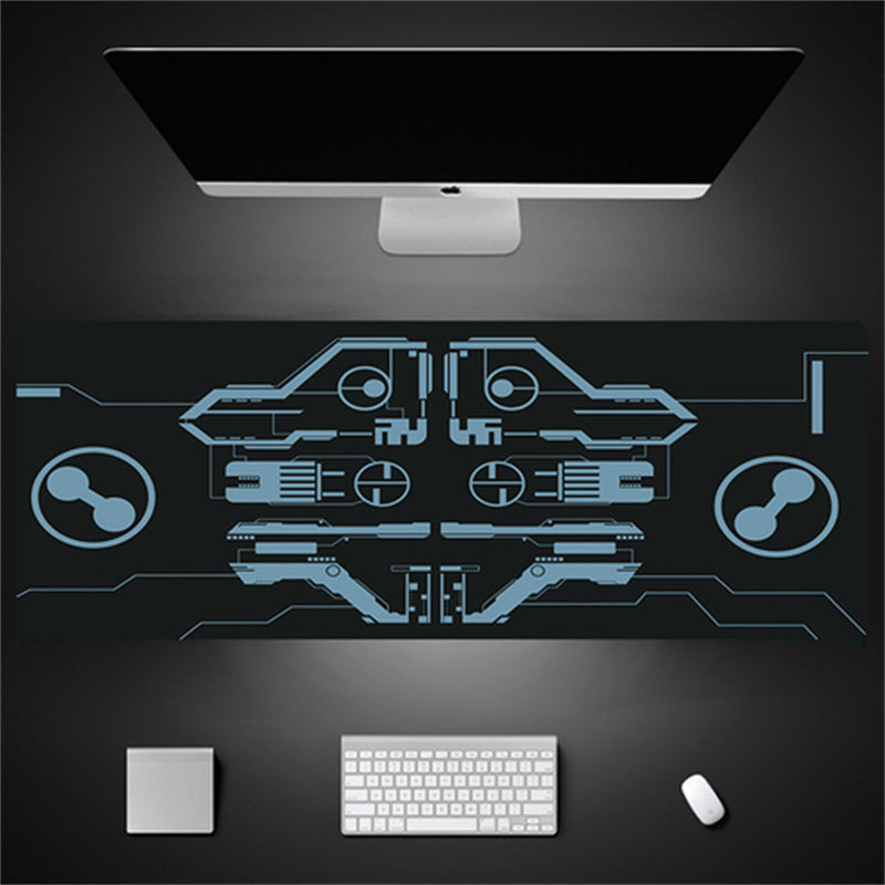 Industrial Style Tech Oversized Keyboard Mouse Desk Pad | Gaming Mat 520g