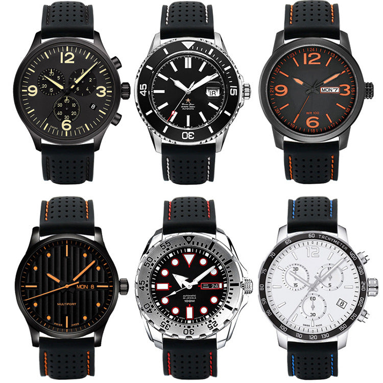 Watch Band With Line Silicone Strap | Durable Silicone Watch Band 40g