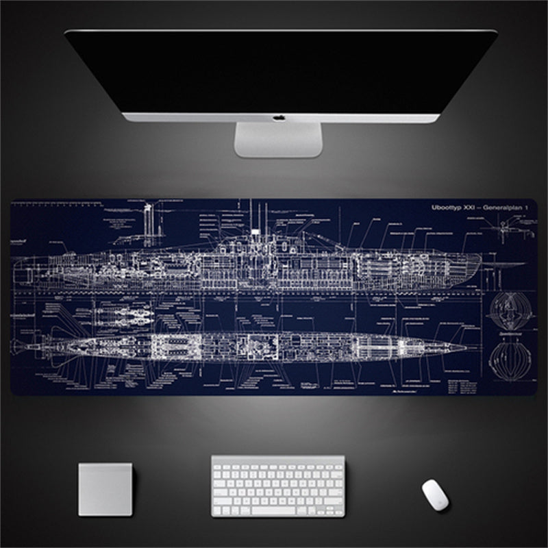 Industrial Style Tech Oversized Keyboard Mouse Desk Pad | Gaming Mat 520g