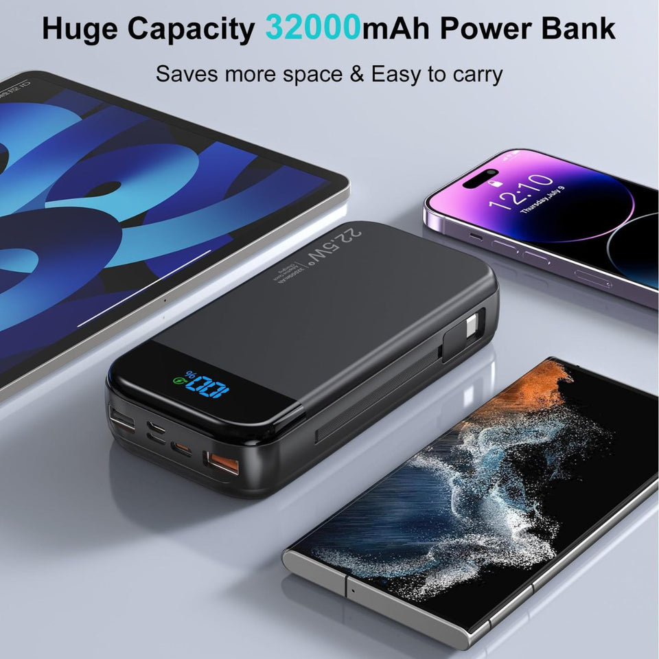 PSE Power Bank 32000mAh Fast Charge Large Capacity | Portable Charger 525g