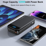 PSE Power Bank 32000mAh Fast Charge Large Capacity | Portable Charger 525g