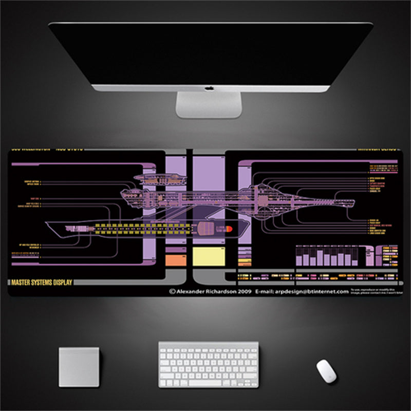 Industrial Style Tech Oversized Keyboard Mouse Desk Pad | Gaming Mat 520g