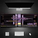 Industrial Style Tech Oversized Keyboard Mouse Desk Pad | Gaming Mat 520g