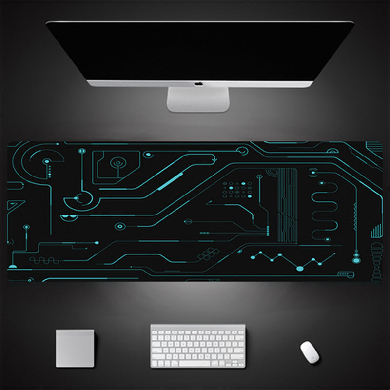 Industrial Style Tech Oversized Keyboard Mouse Desk Pad | Gaming Mat 520g