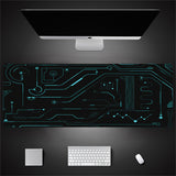 Industrial Style Tech Oversized Keyboard Mouse Desk Pad | Gaming Mat 520g
