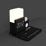 3-in-1 Clock Night Light Qi Wireless Charger Stand | Fast Charging Station
