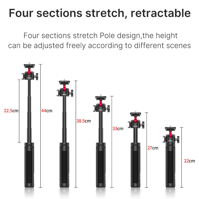 MT-16 Upgraded Extended Tripod Phone Camera Selfie Stick | 190g Portable