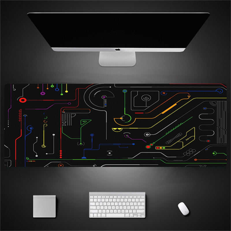 Industrial Style Tech Oversized Keyboard Mouse Desk Pad | Gaming Mat 520g