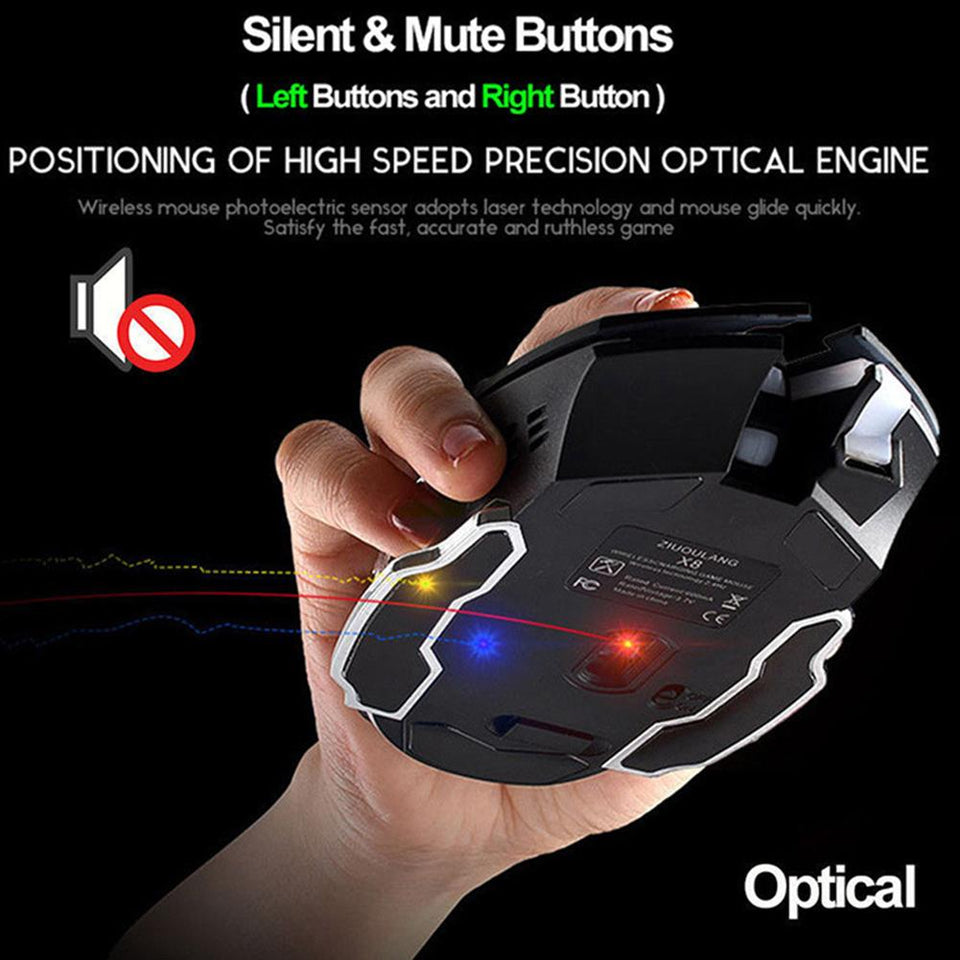 X8 Wireless Charging Gaming Mouse | Rechargeable Gaming Mouse 170g
