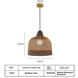 Dining Room Chandelier Retro Wooden Rattan Lamps | Tea Room Bedroom Lighting