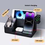 3-in-1 Wireless Charger Stand Charging Station Storage Box | 15W Fast Charge