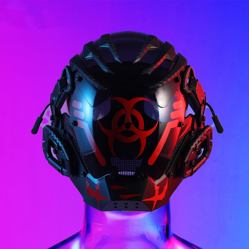 Bioweapon Black Mask Tech Creative Prop Full Face | Cyberpunk Helmet 300g