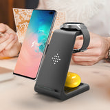 3-in-1 Fast Charging Station Wireless Charger Stand | Quick Charge Dock