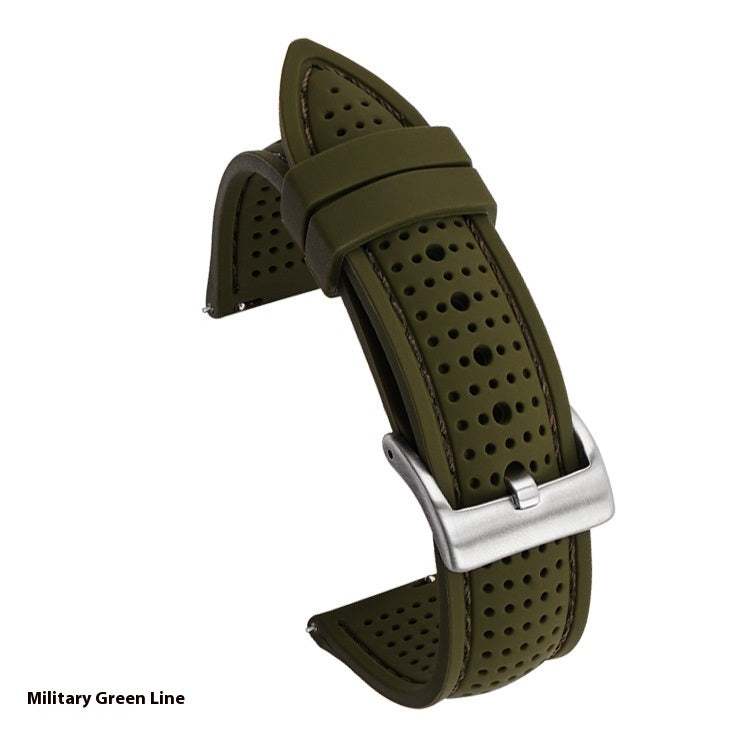 Watch Band With Line Silicone Strap | Durable Silicone Watch Band 40g