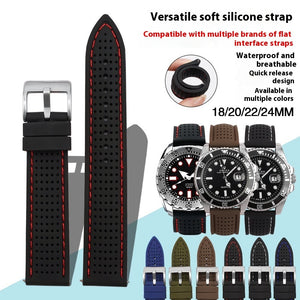 Watch Band With Line Silicone Strap | Durable Silicone Watch Band 40g