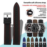 Watch Band With Line Silicone Strap | Durable Silicone Watch Band 40g
