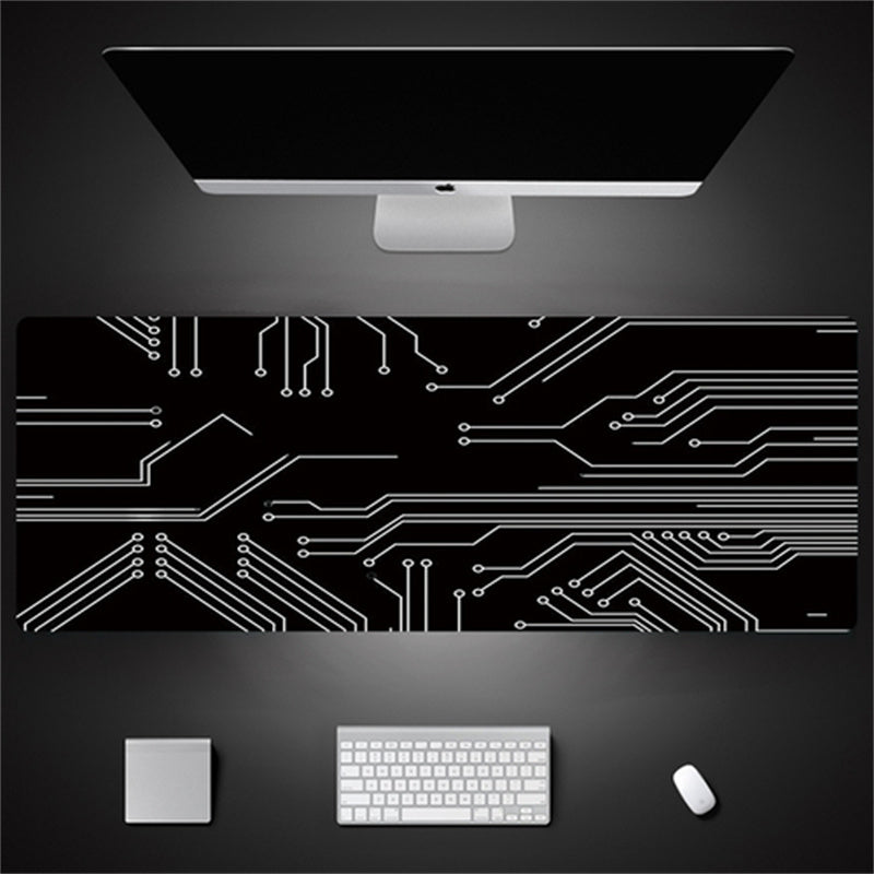 Industrial Style Tech Oversized Keyboard Mouse Desk Pad | Gaming Mat 520g