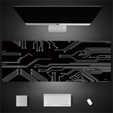 Industrial Style Tech Oversized Keyboard Mouse Desk Pad | Gaming Mat 520g