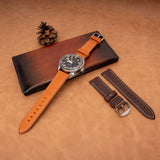 Retro Pure Cowhide Leather Watch Strap Pin Buckle | Vintage Watch Band