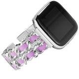 Stainless Steel Denim Chain Watch Strap | Fashion Metal Band Accessory