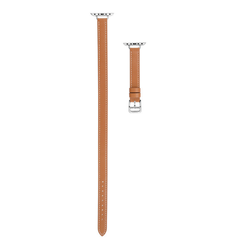 Watch Strap Leather Double Circle | Premium Leather Watch Band 55g