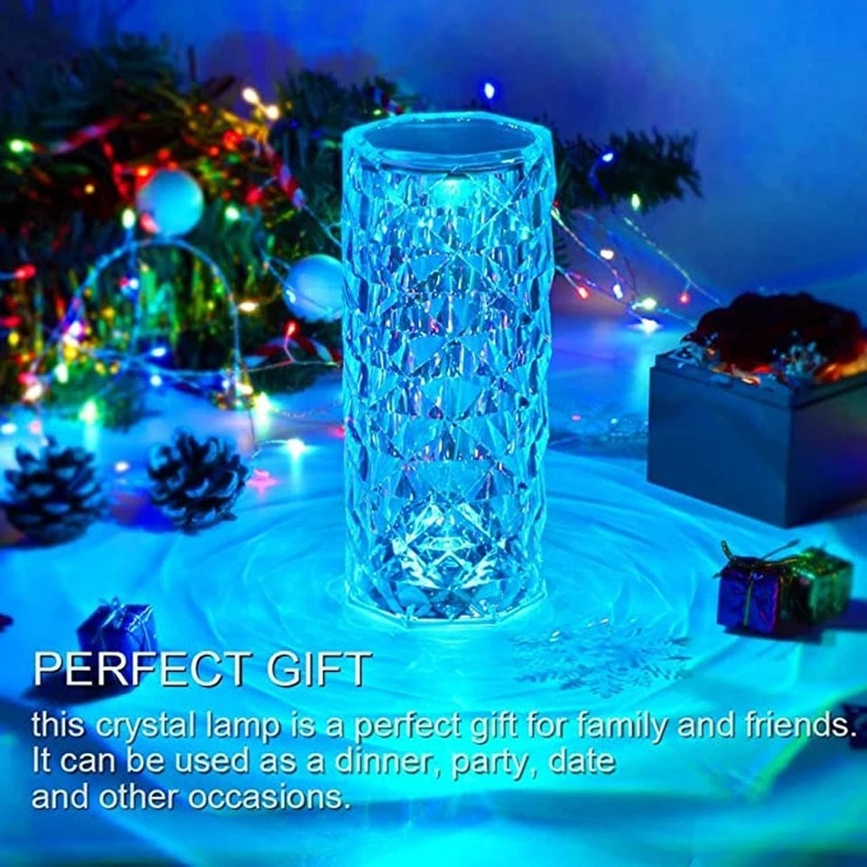 16 Colors LED Crystal Lamp Rose Light Touch Table Lamp | Bedroom Lighting 547g