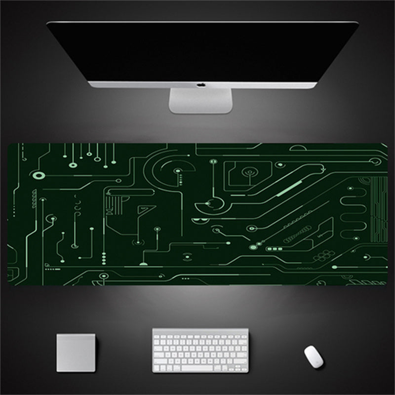 Industrial Style Tech Oversized Keyboard Mouse Desk Pad | Gaming Mat 520g