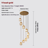 Duplex Staircase Long Chandelier Modern Minimalist Crystal | Luxury Lighting