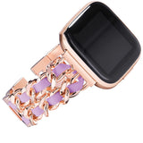 Stainless Steel Denim Chain Watch Strap | Fashion Metal Band Accessory