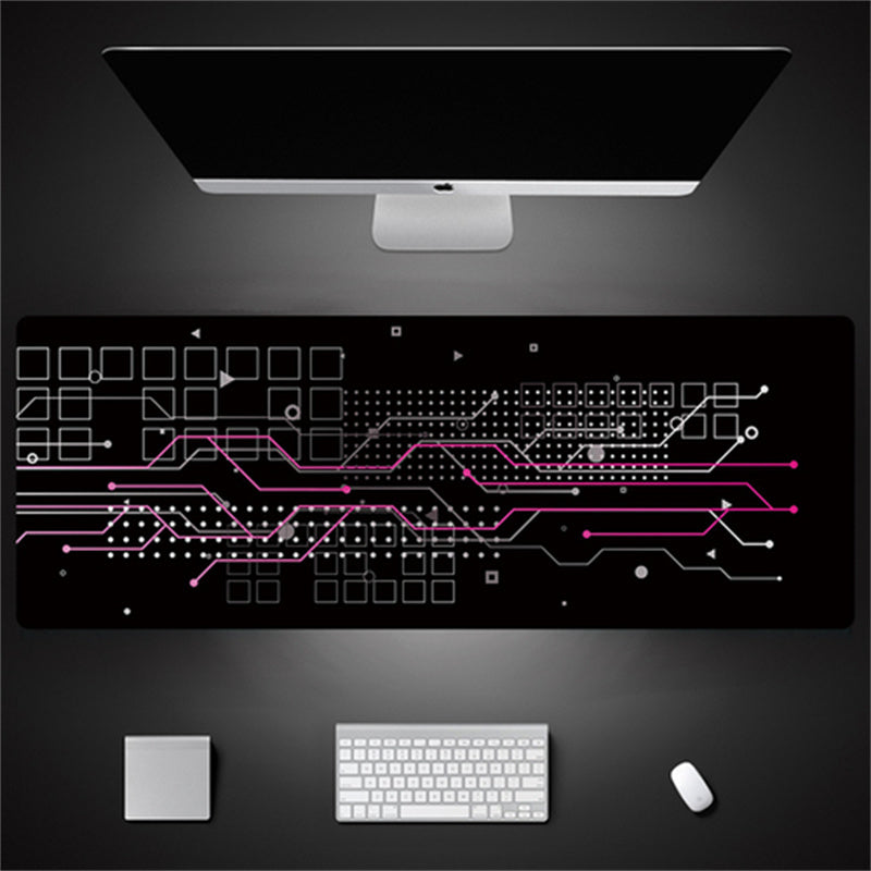 Industrial Style Tech Oversized Keyboard Mouse Desk Pad | Gaming Mat 520g