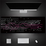 Industrial Style Tech Oversized Keyboard Mouse Desk Pad | Gaming Mat 520g