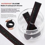 Watch Band With Line Silicone Strap | Durable Silicone Watch Band 40g