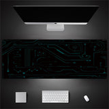 Industrial Style Tech Oversized Keyboard Mouse Desk Pad | Gaming Mat 520g