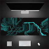 Industrial Style Tech Oversized Keyboard Mouse Desk Pad | Gaming Mat 520g