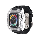 Transparent Case Fluorine Rubber Bow Buckle Watch Band | Apple Watch 44mm/45mm