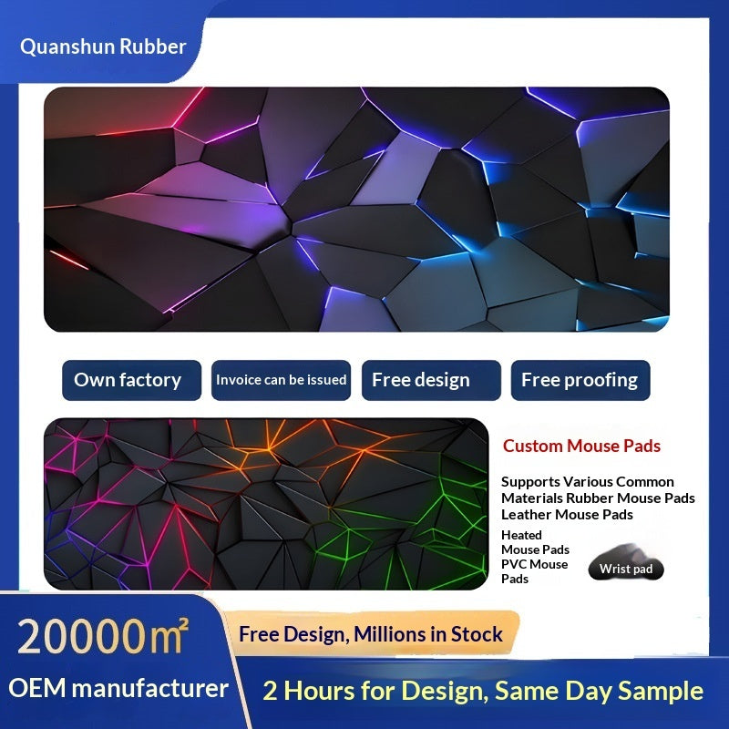 Custom Gaming Mouse Pad Anti-Slip Geometric Pattern | Laptop & Desktop