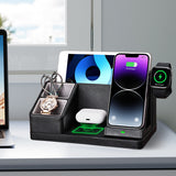 3-in-1 Wireless Charger Stand Charging Station Storage Box | 15W Fast Charge